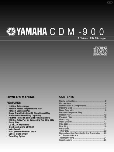 Yamaha cdm 900 - yamaha, cdm-900